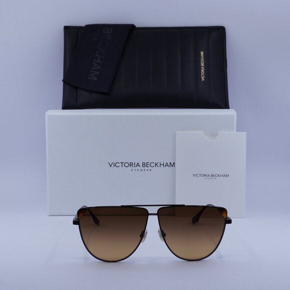 Victoria Beckham VB239S 215 Aviator Sunglasses – Dark Brown/Brown - Picture 3 of 11